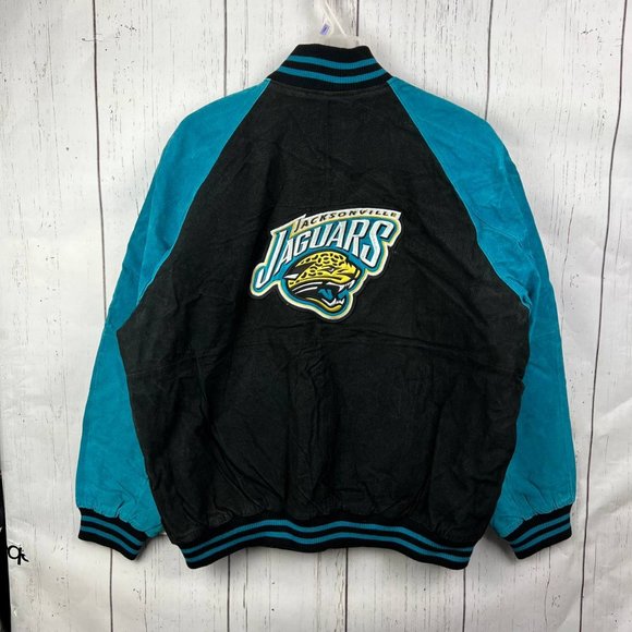 Vintage Jacksonville Jaguars NFL Suede Varsity Jacket‎ Blue New Men